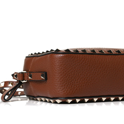 Valentino Garavani Pebbled Calfskin Rockstud Camera Crossbody Bag Tan 8 of 11