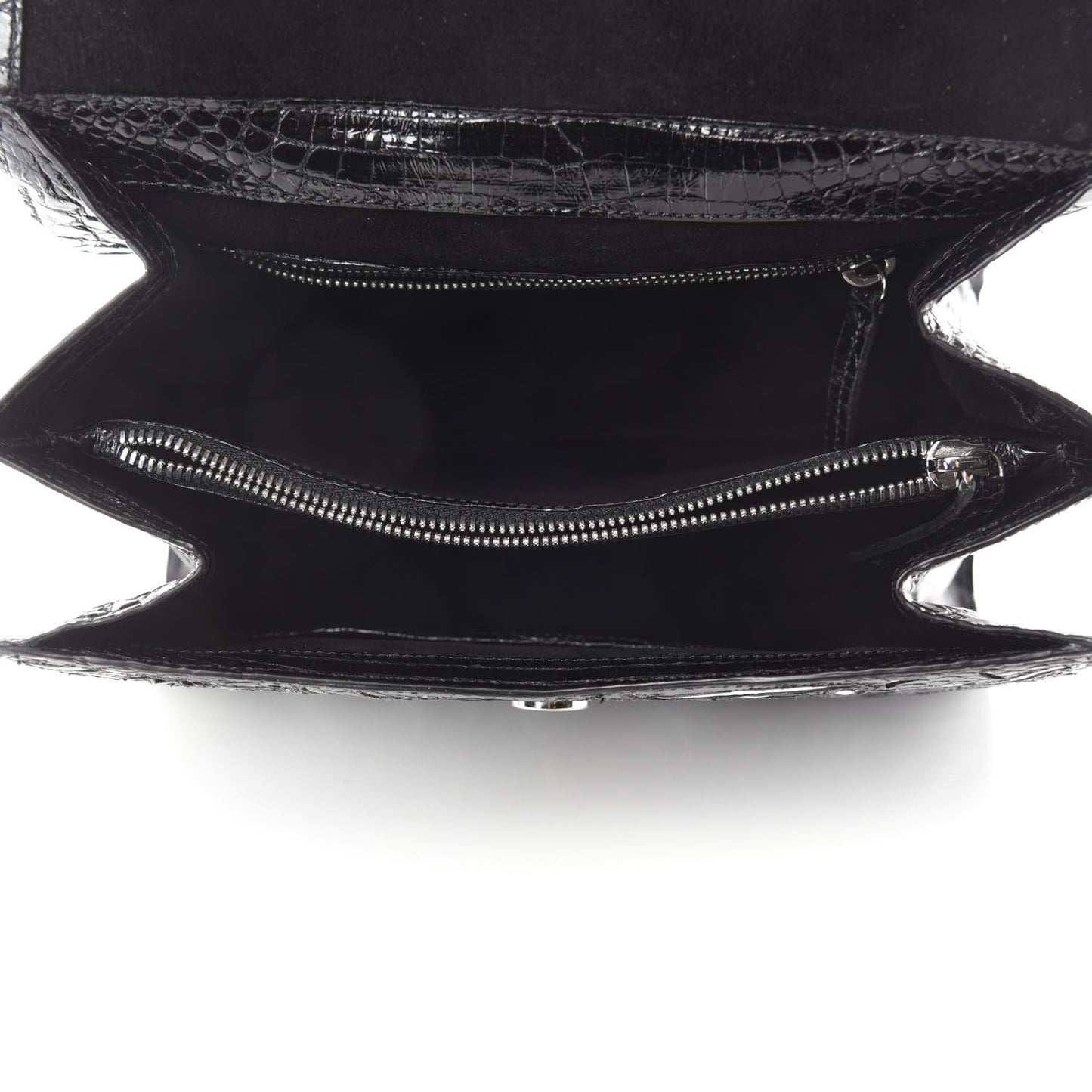 Crocodile Medium Floral Lexi Top Handle Bag Black Multicolor