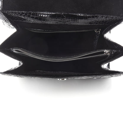 Nancy Gonzalez Crocodile Medium Floral Lexi Top Handle Bag Black Multicolor 5 of 10