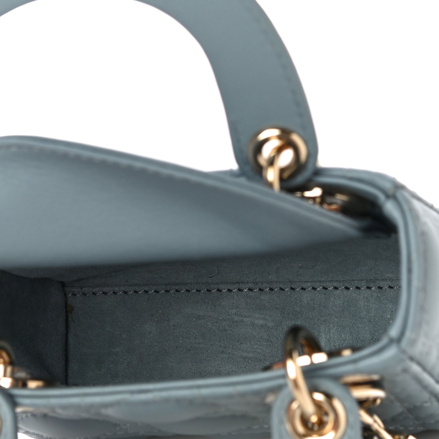 Lambskin Cannage Micro Lady Dior Cloud Blue