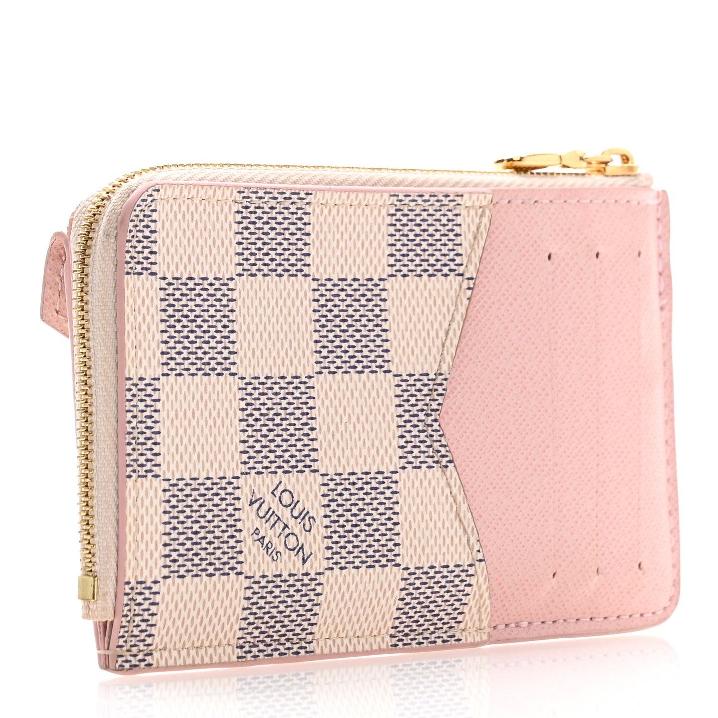 Damier Azur Recto Verso Card Holder Rose Ballerine