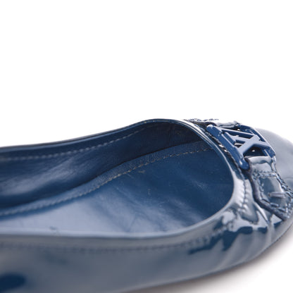 Louis Vuitton Patent Calfskin Oxford Ballerina Flats 37 Blue 13 of 13