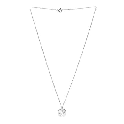 Tiffany Sterling Silver Letter A Disc Pendant Necklace 3 of 7
