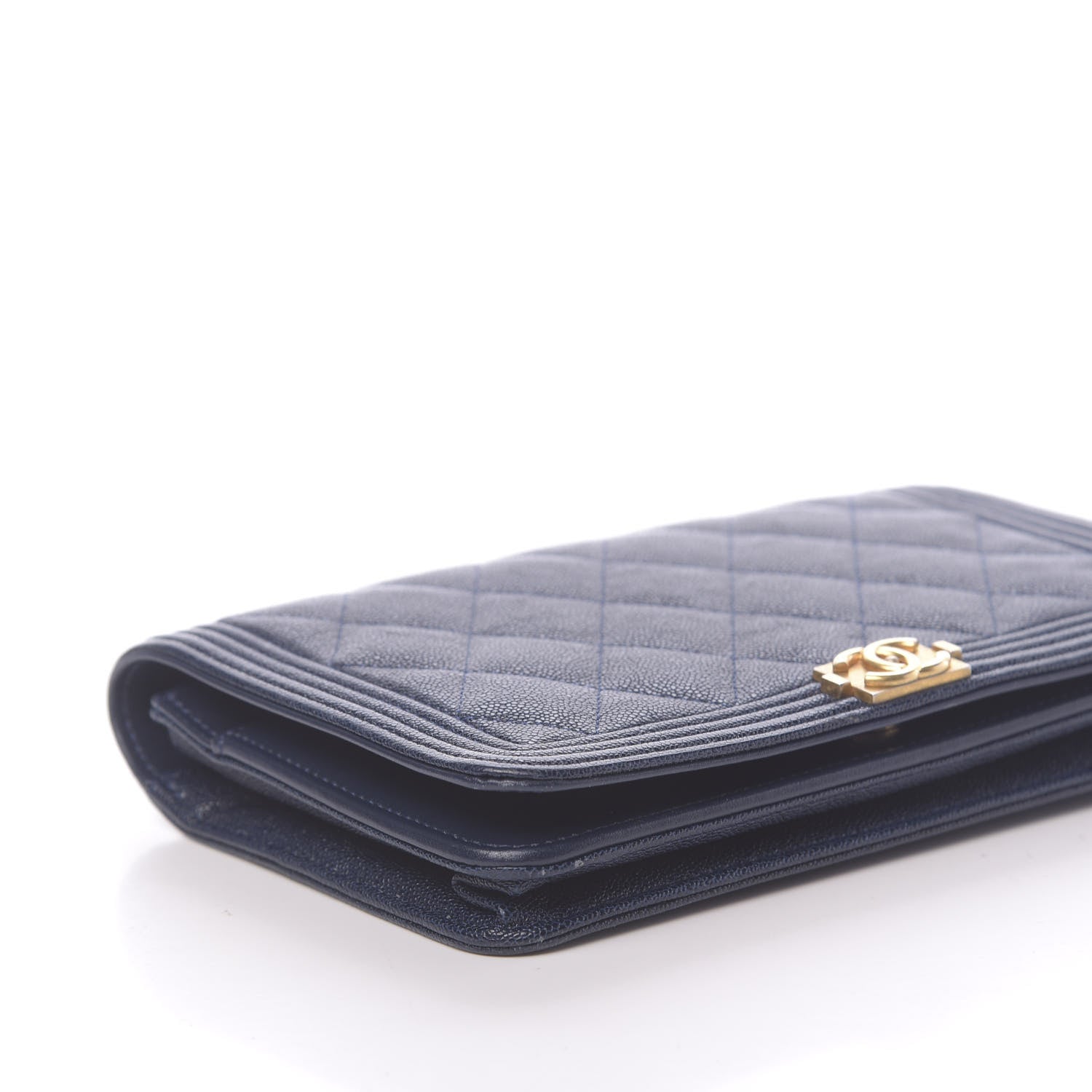 Chanel Caviar Quilted Boy Wallet On Chain WOC Navy 9 of 14
