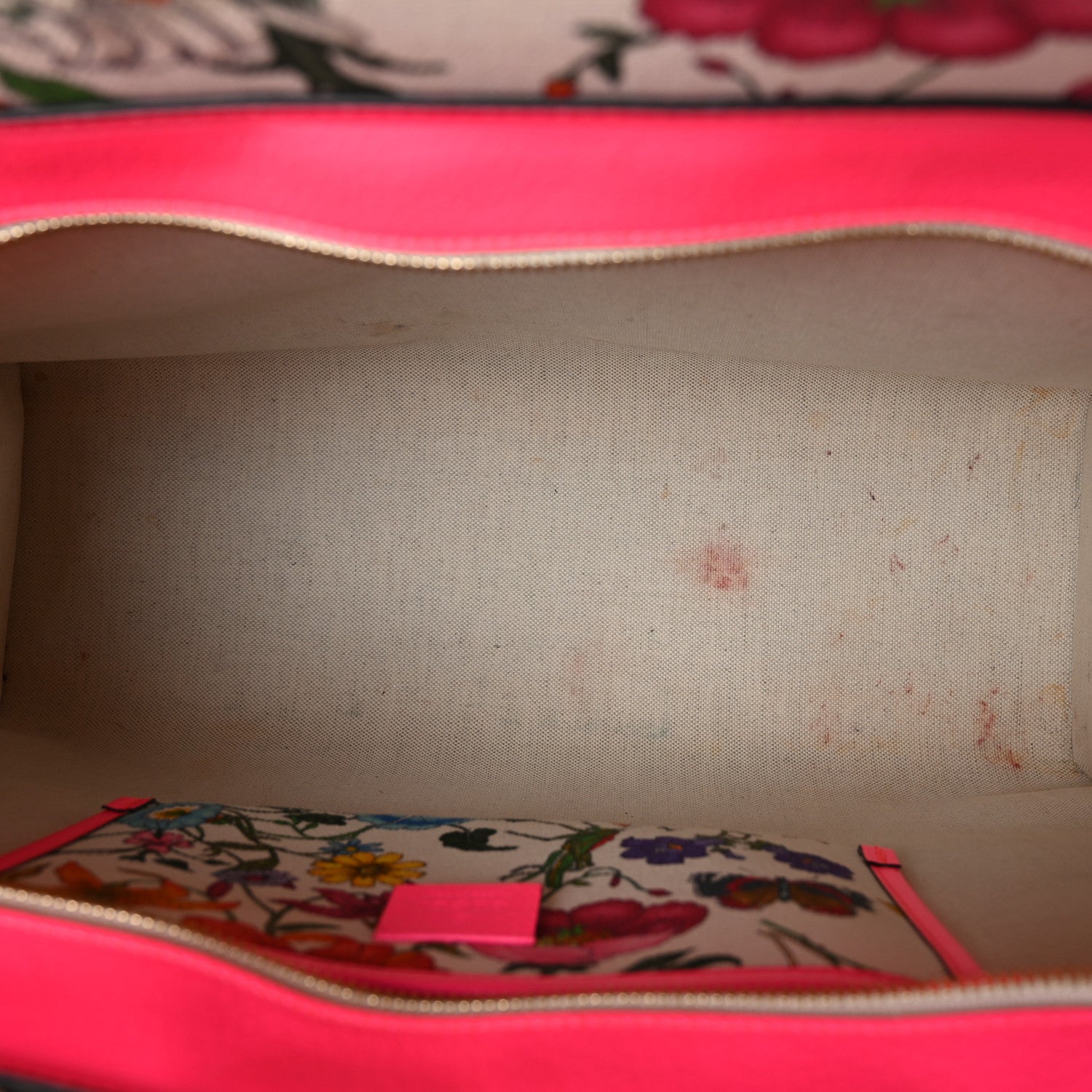 Gucci Canvas Large Flora Tote Pink Multicolor Fuchsia 5 of 9