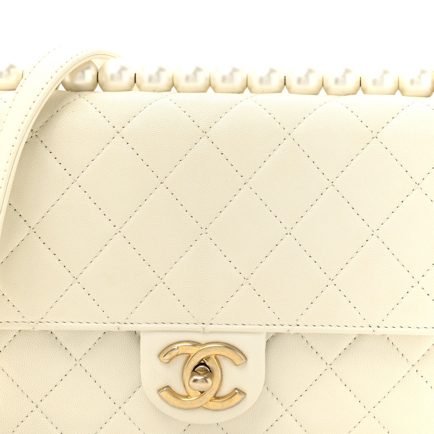 Chanel Lambskin Quilted Small Chic Pearls Flap White 8 of 12