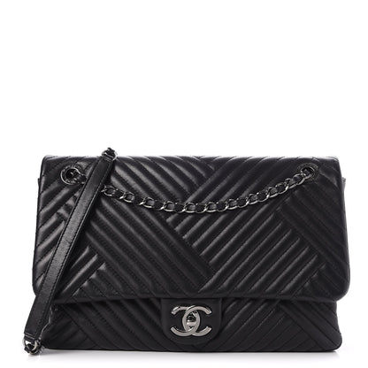 Chanel Lambskin Large CC Crossing Flap Black 1 of 7
