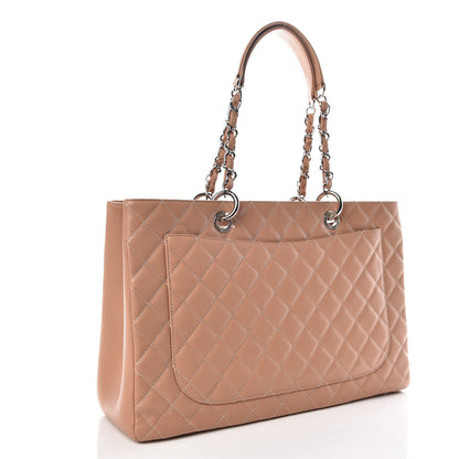 Chanel Caviar Quilted XL Grand Shopping Tote GST Beige 3 of 15