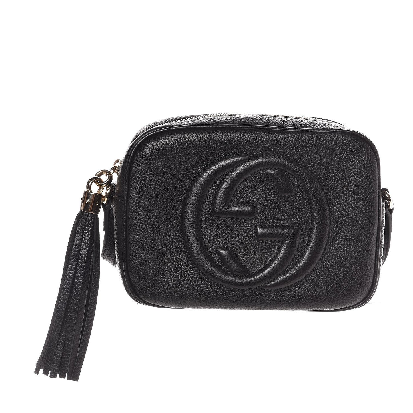Pebbled Calfskin Small Soho Disco Bag Black