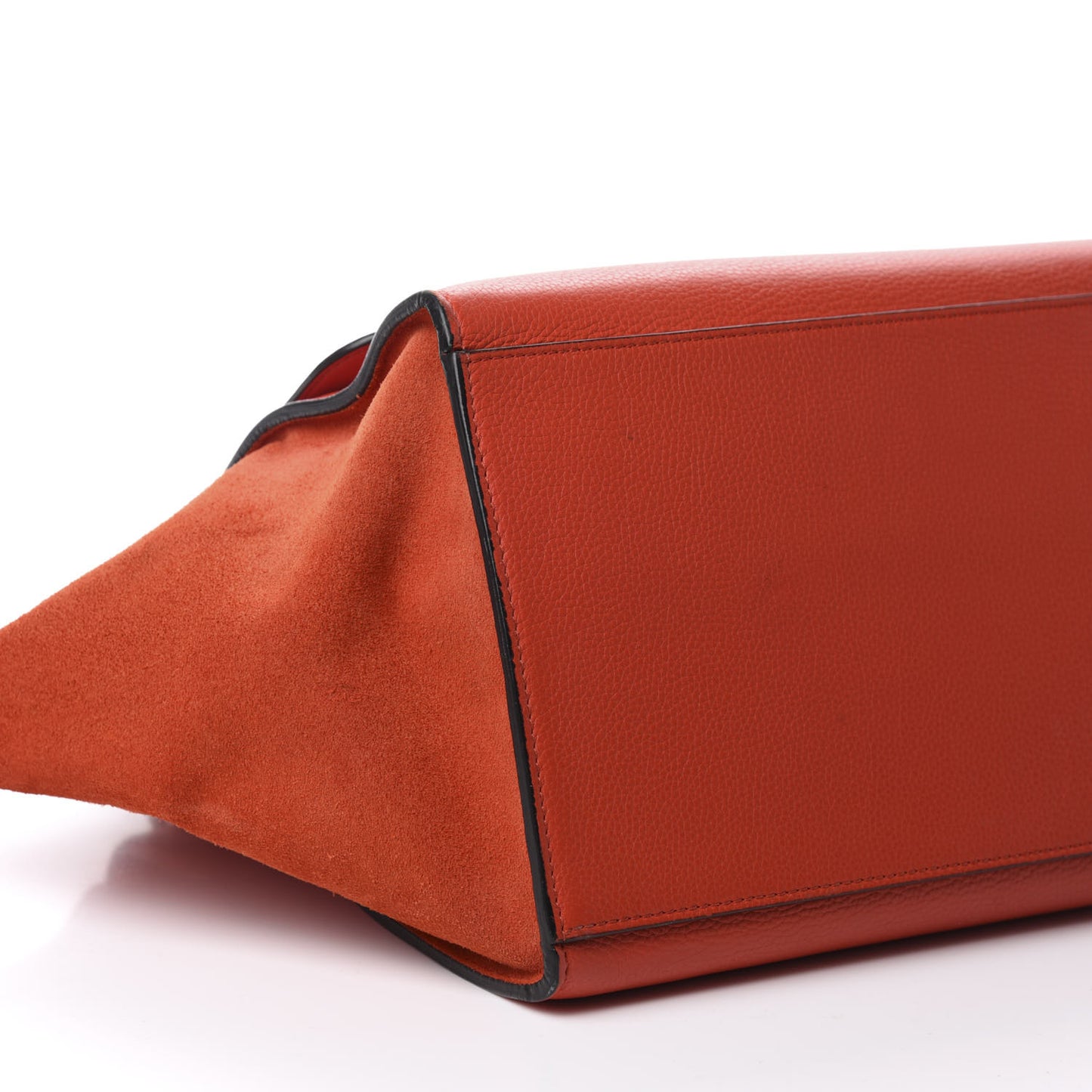Drummed Calfskin Suede Medium Trapeze Coquelicot