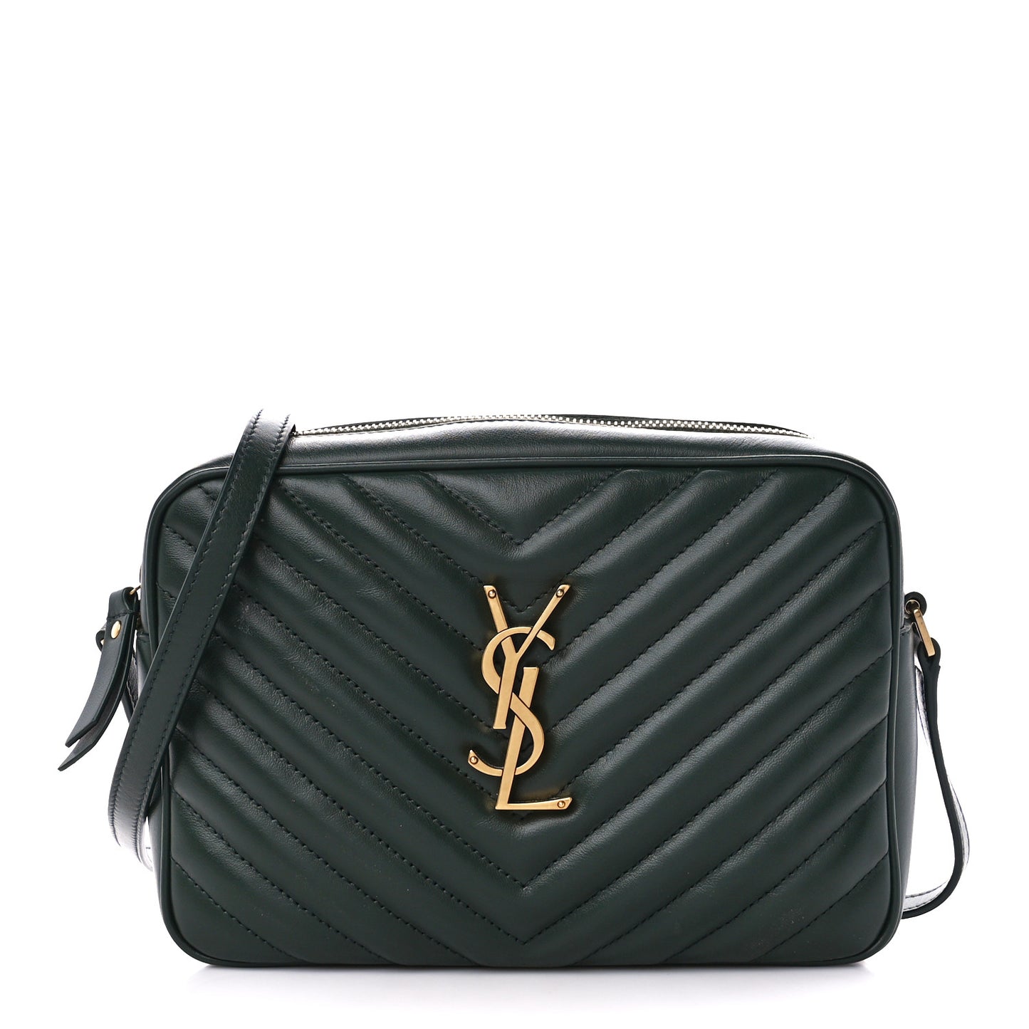 Calfskin Matelasse Monogram Lou Camera Bag Vert Fonce