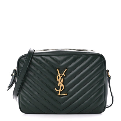 Saint Laurent Calfskin Matelasse Monogram Lou Camera Bag Vert Fonce 1 of 10