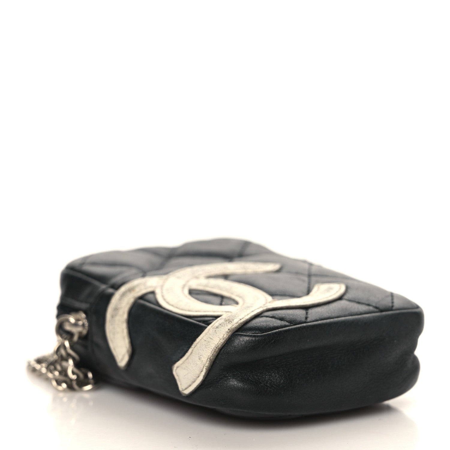 Chanel Calfskin Quilted Cambon Zip Around Cosmetic Pouch Black 4 of 11