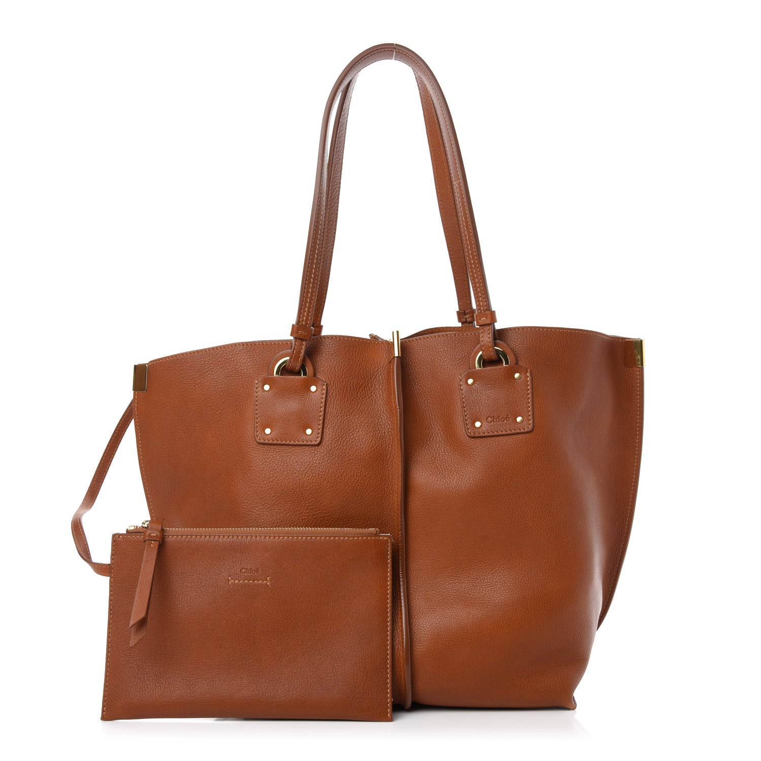 Chloe Smooth Calfskin Medium Vick Tote Caramel 1 of 14