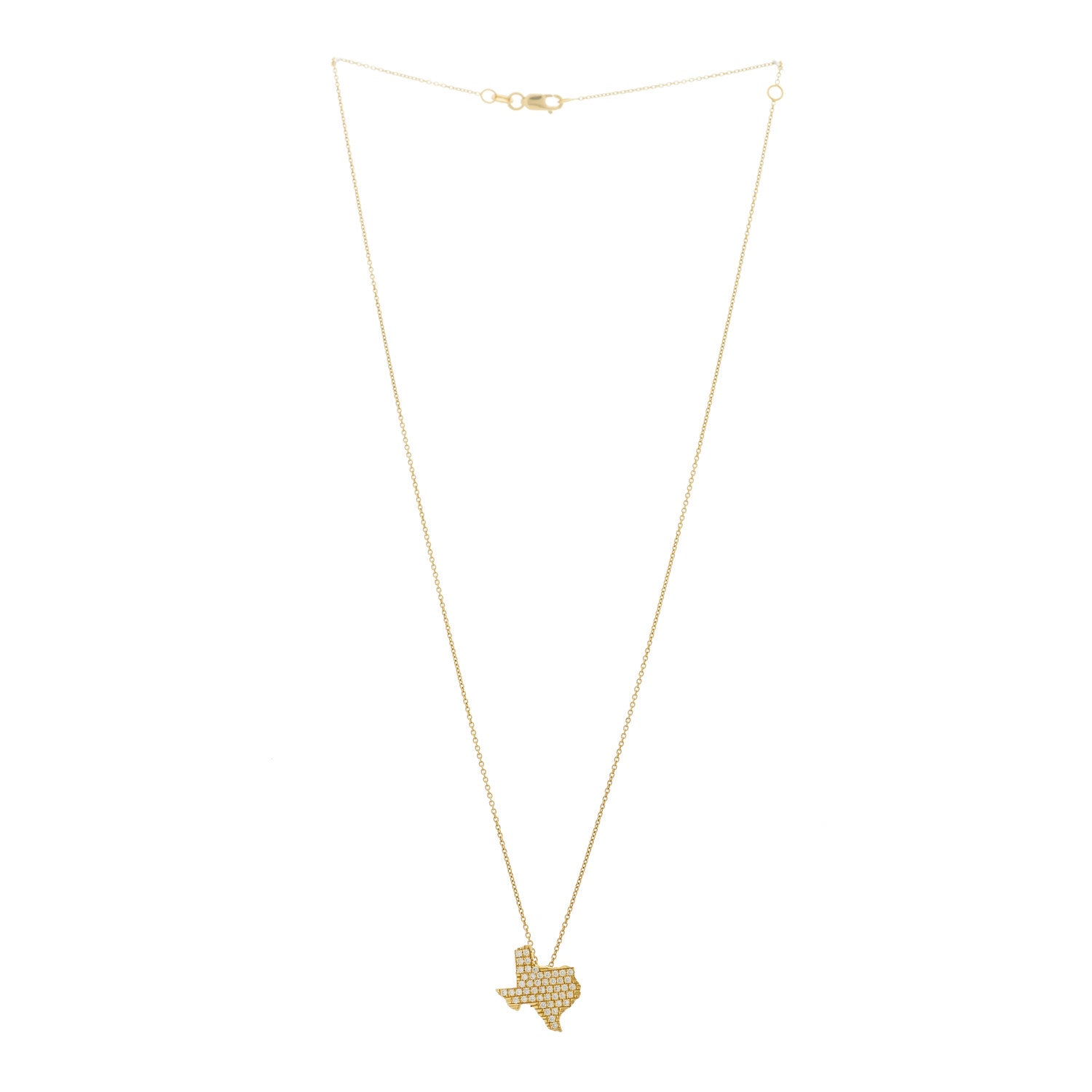 Roberto Coin 18K Yellow Gold Diamond Tiny Treasures Texas State Necklace 3 of 6