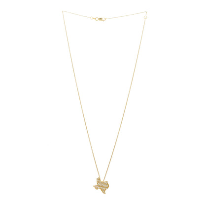 Roberto Coin 18K Yellow Gold Diamond Tiny Treasures Texas State Necklace 3 of 6
