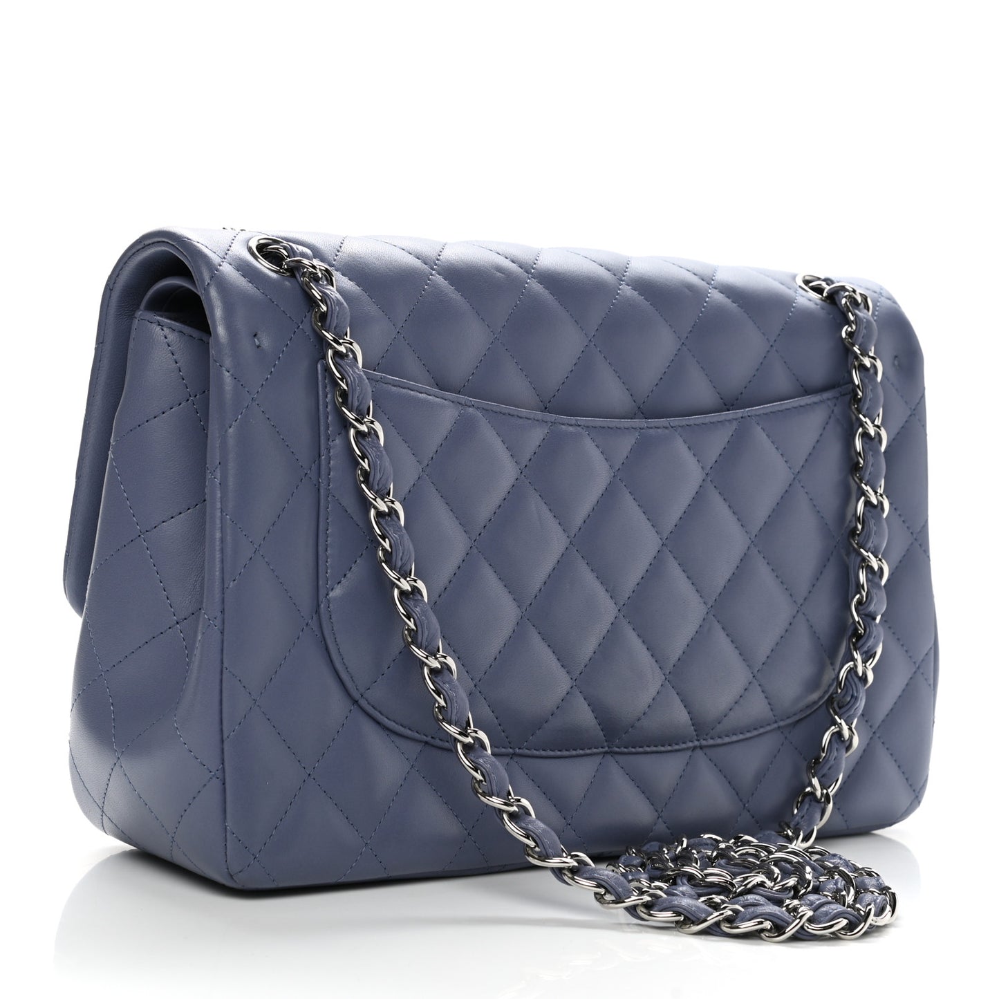 Lambskin Quilted Jumbo Double Flap Light Purple