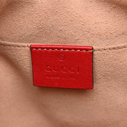 Gucci Calfskin Matelasse Small GG Marmont Chain Shoulder Bag Hibiscus Red 6 of 10