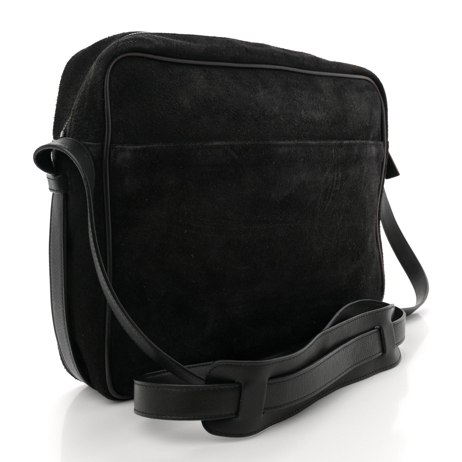 Saint Laurent Suede Flat Messenger Bag Black 3 of 11