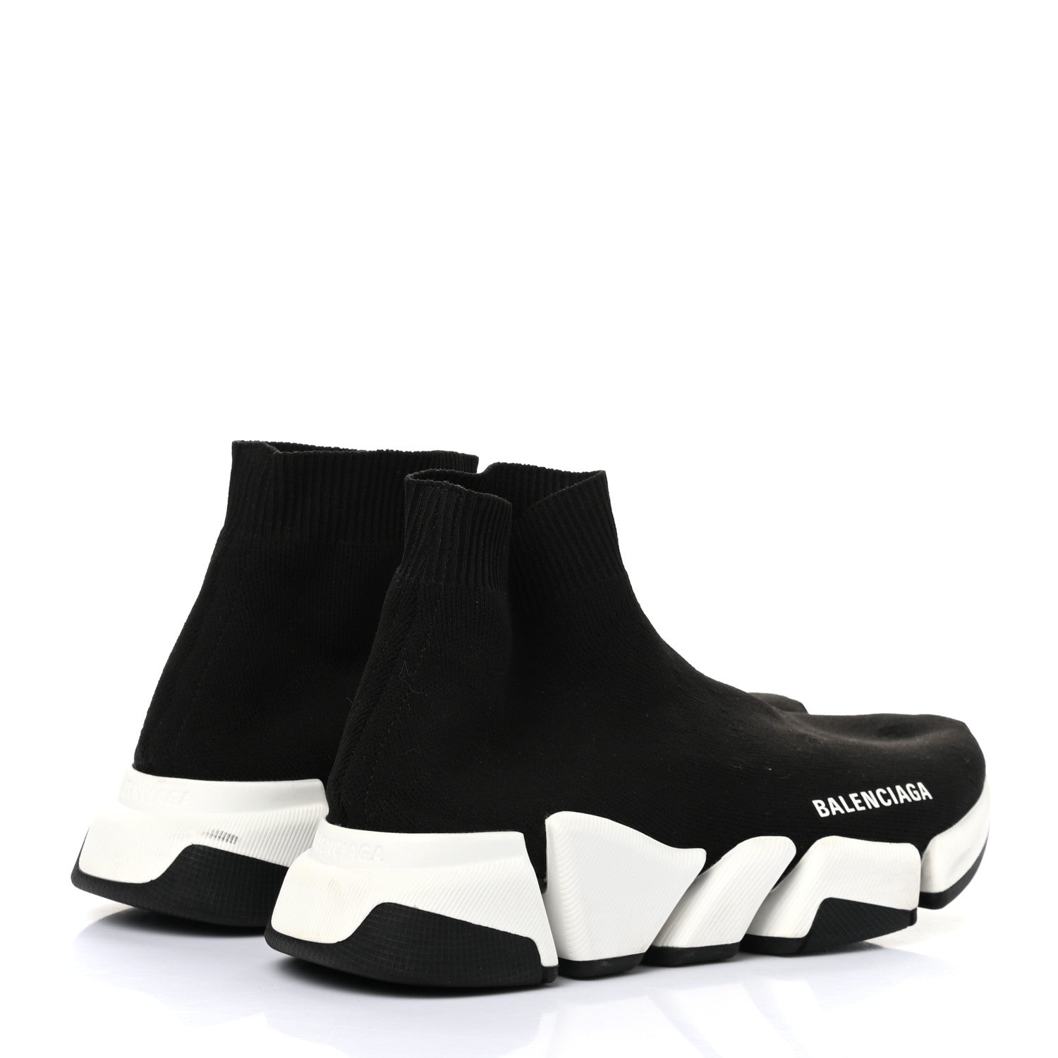 Balenciaga Technical 3D Recycled Knit Bi-Color Sole Womens Speed 2.0 Sneakers 37 Black White 4 of 13