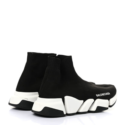 Balenciaga Technical 3D Recycled Knit Bi-Color Sole Womens Speed 2.0 Sneakers 37 Black White 4 of 13
