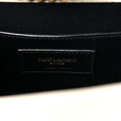 Saint Laurent Grain De Poudre Textured Mixed Matelasse Triquilt Small Monogram Satchel Crema Soft 6 of 16