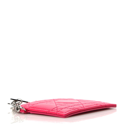 Christian Dior Lambskin Cannage Lady Dior Card Holder Fuchsia 4 of 11