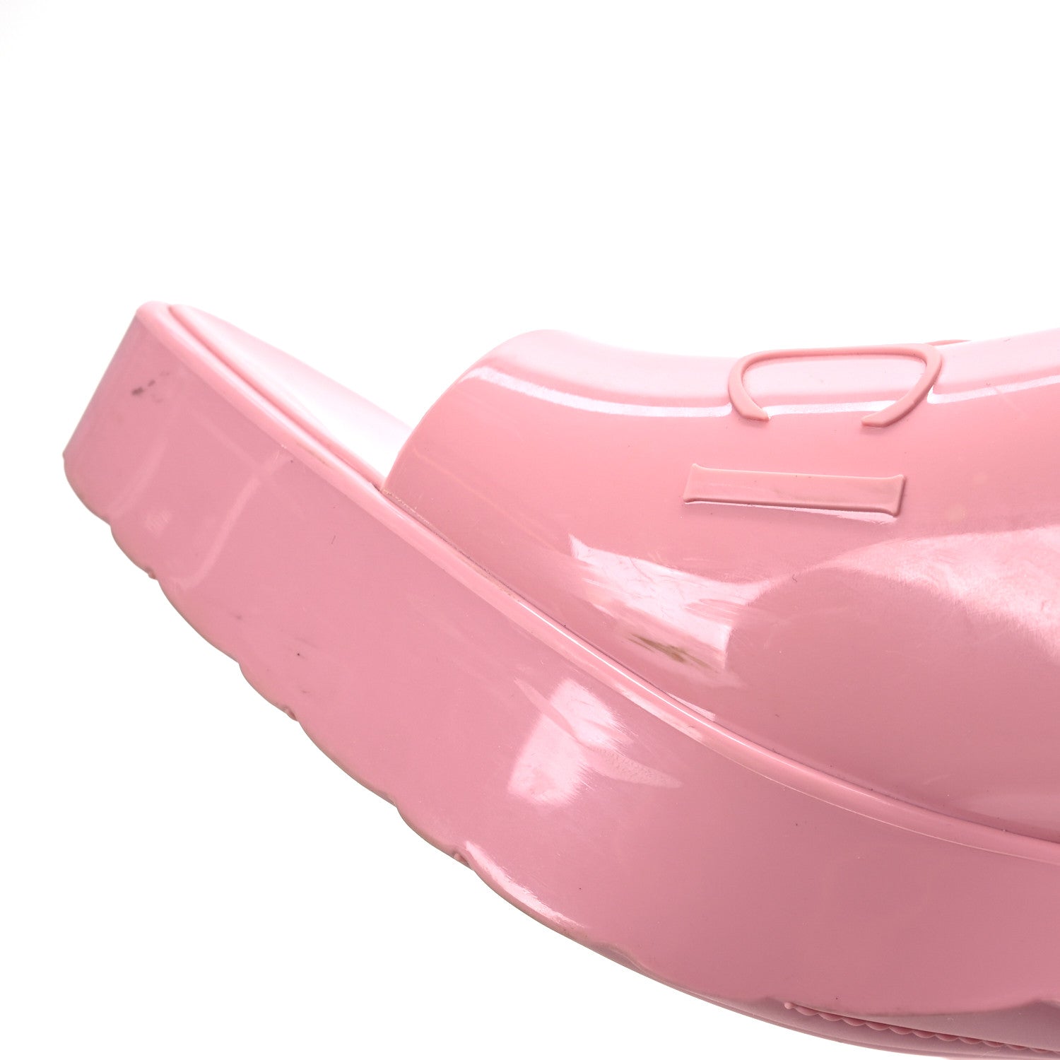 Gucci Rubber Gucci Logo Womens Platform 20/60mm Slide Sandals 38 Wild Rose 13 of 15