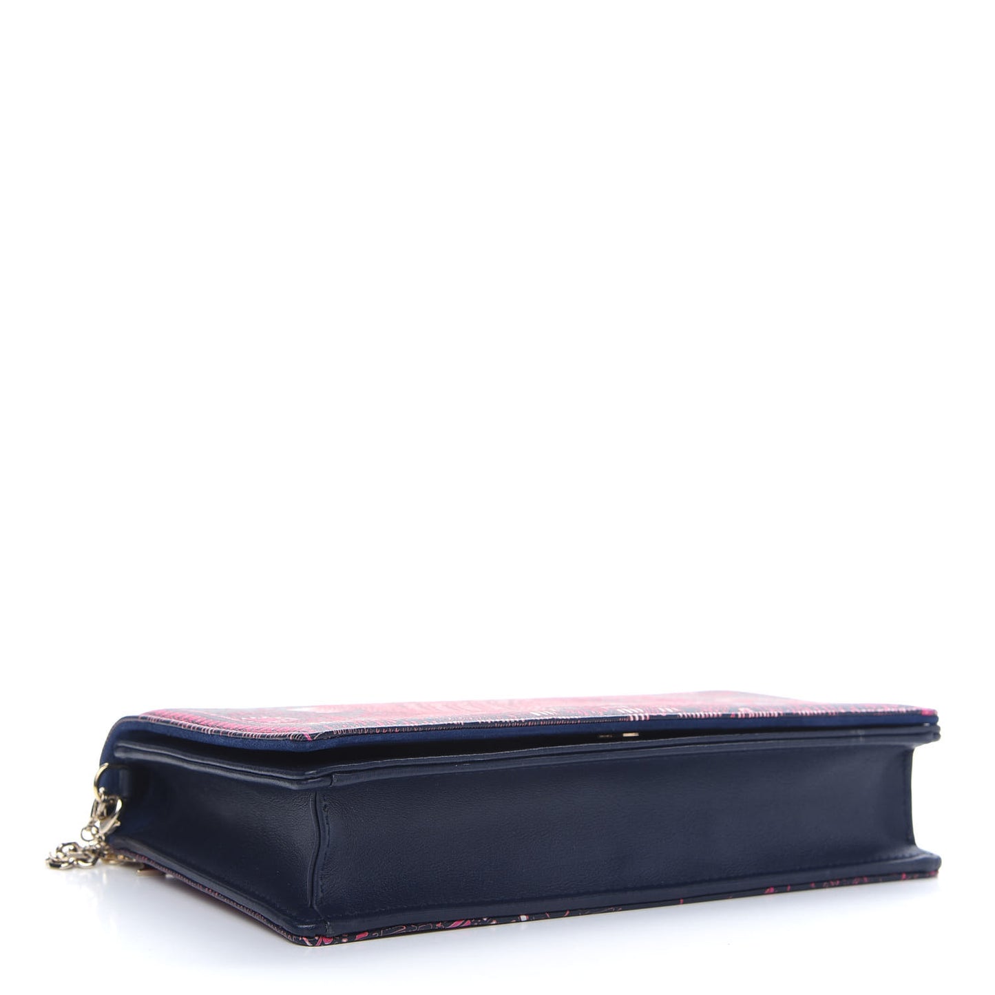 Calfskin Animals Chain Pouch Fuchsia Multicolor