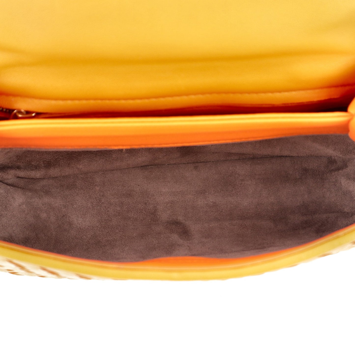 Nappa Intrecciato Baby Olimpia Shoulder Bag Orange