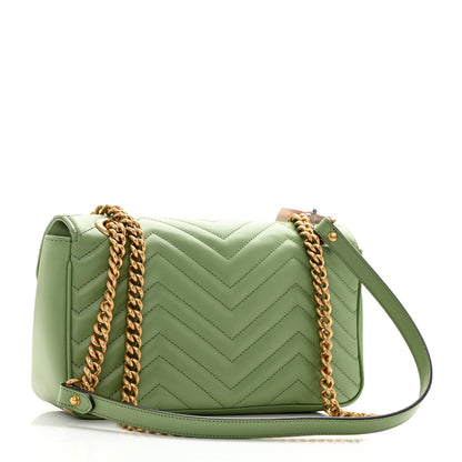 Gucci Calfskin Matelasse Small GG Marmont Shoulder Bag Salamander Green 2 of 10