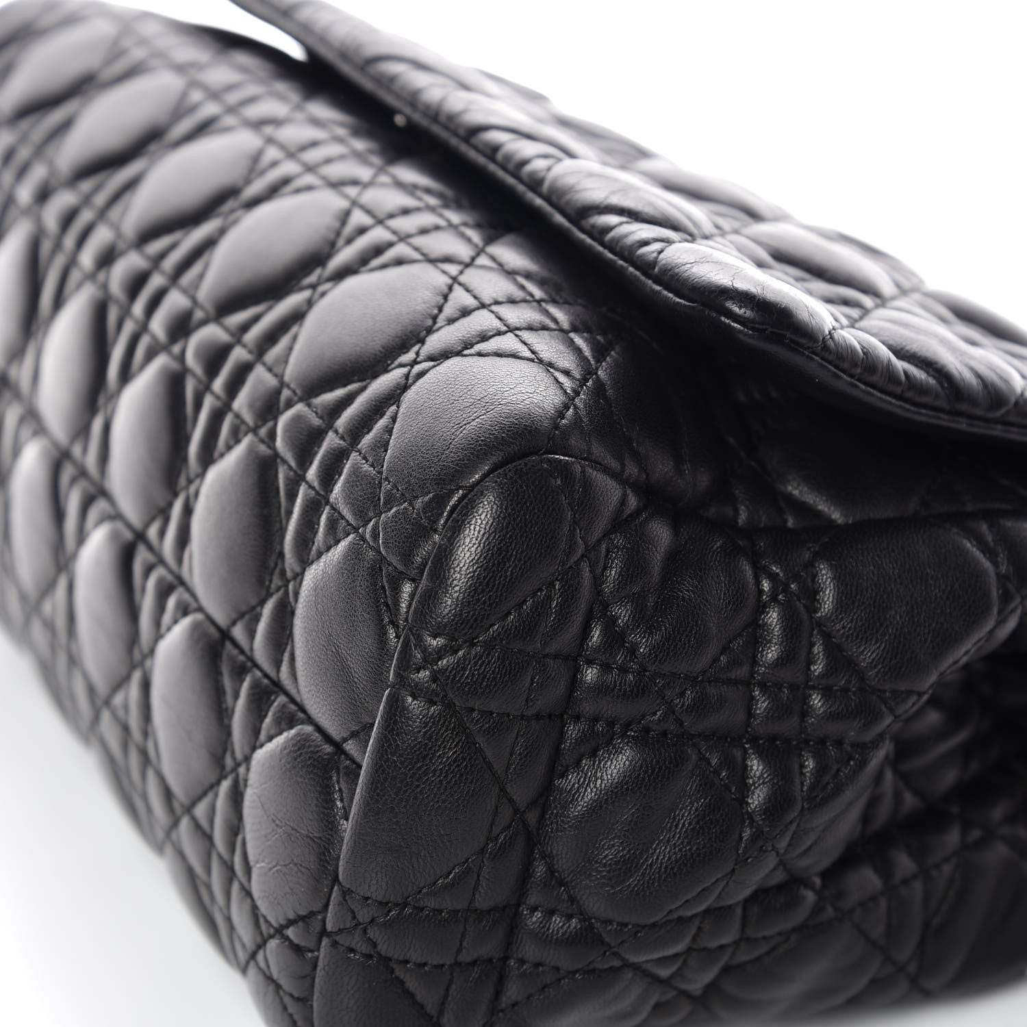 Christian Dior Lambskin Cannage Soft Flap Bag Black 11 of 12