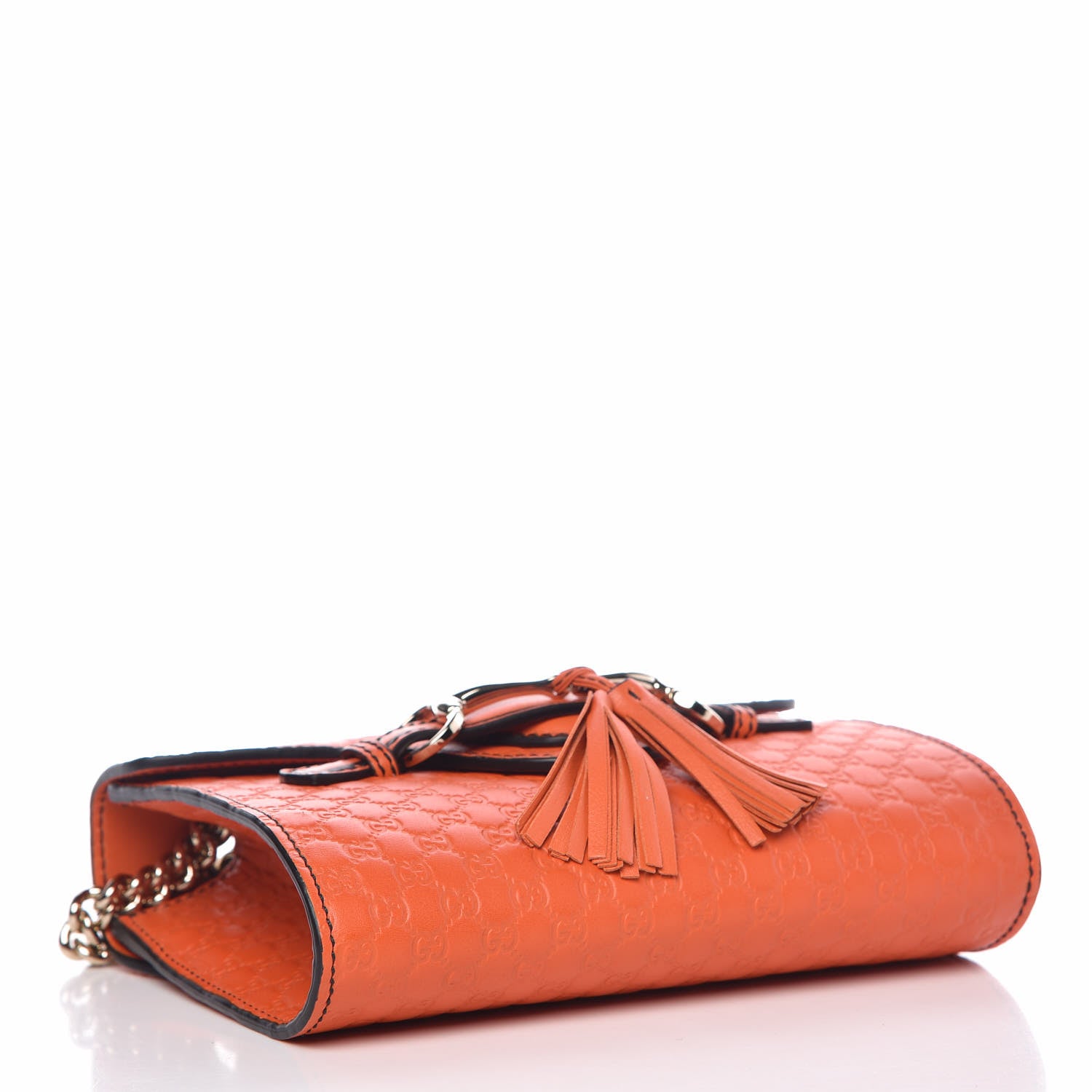 Gucci Soft Microguccissima Mini Emily Chain Shoulder Bag Sun Orange 4 of 7