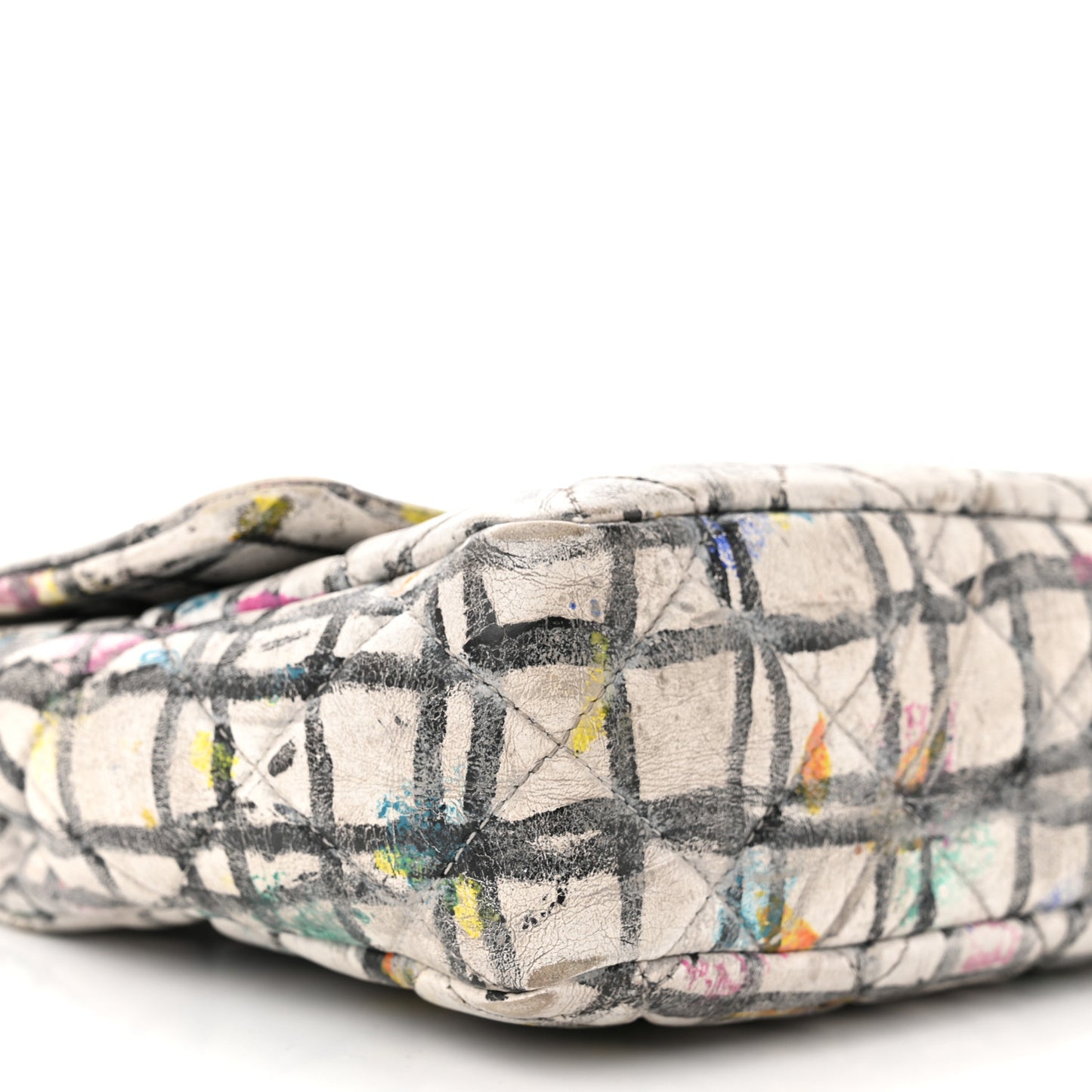 Calfskin Hand Painted Graffiti Flap Multicolor