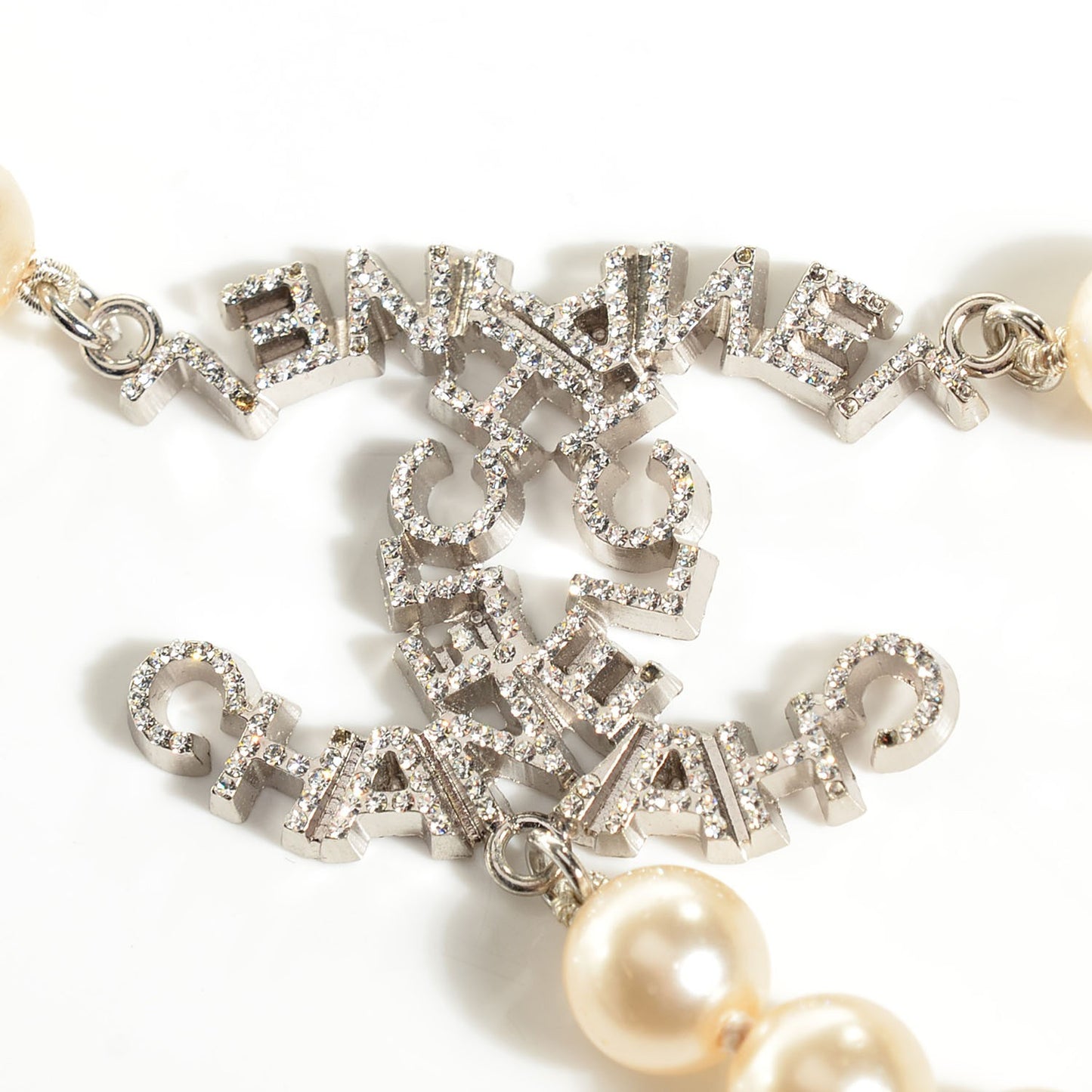 Crystal Pearl CC Belt Silver