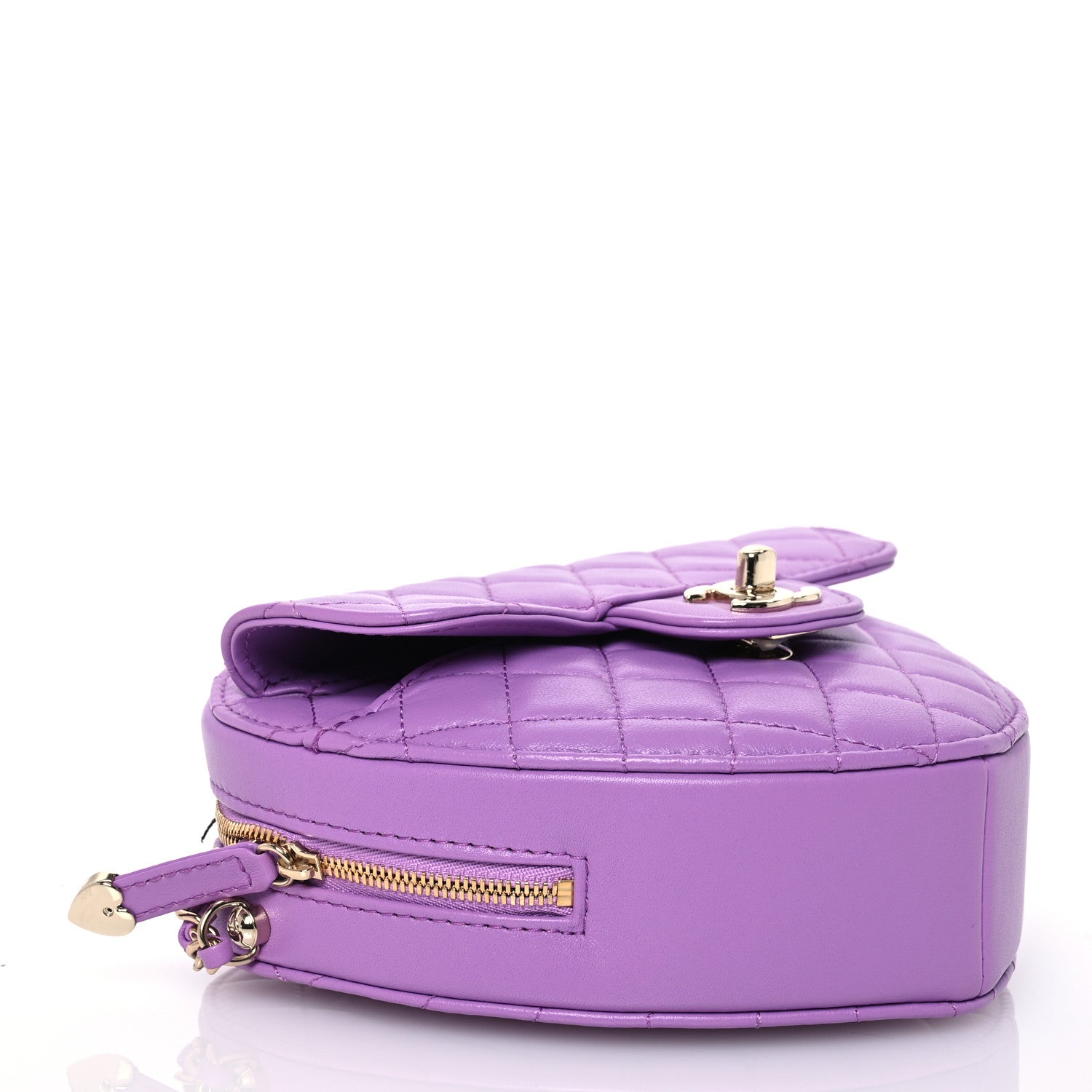 Chanel Lambskin Quilted CC In Love Heart Bag Purple 4 of 11