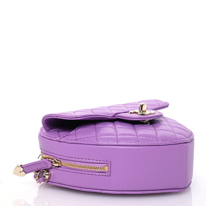 Chanel Lambskin Quilted CC In Love Heart Bag Purple 4 of 11