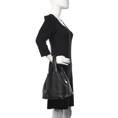 Hermes Taurillon Clemence Matte Alligator Picotin Lock Touch 22 MM Black 2 of 10