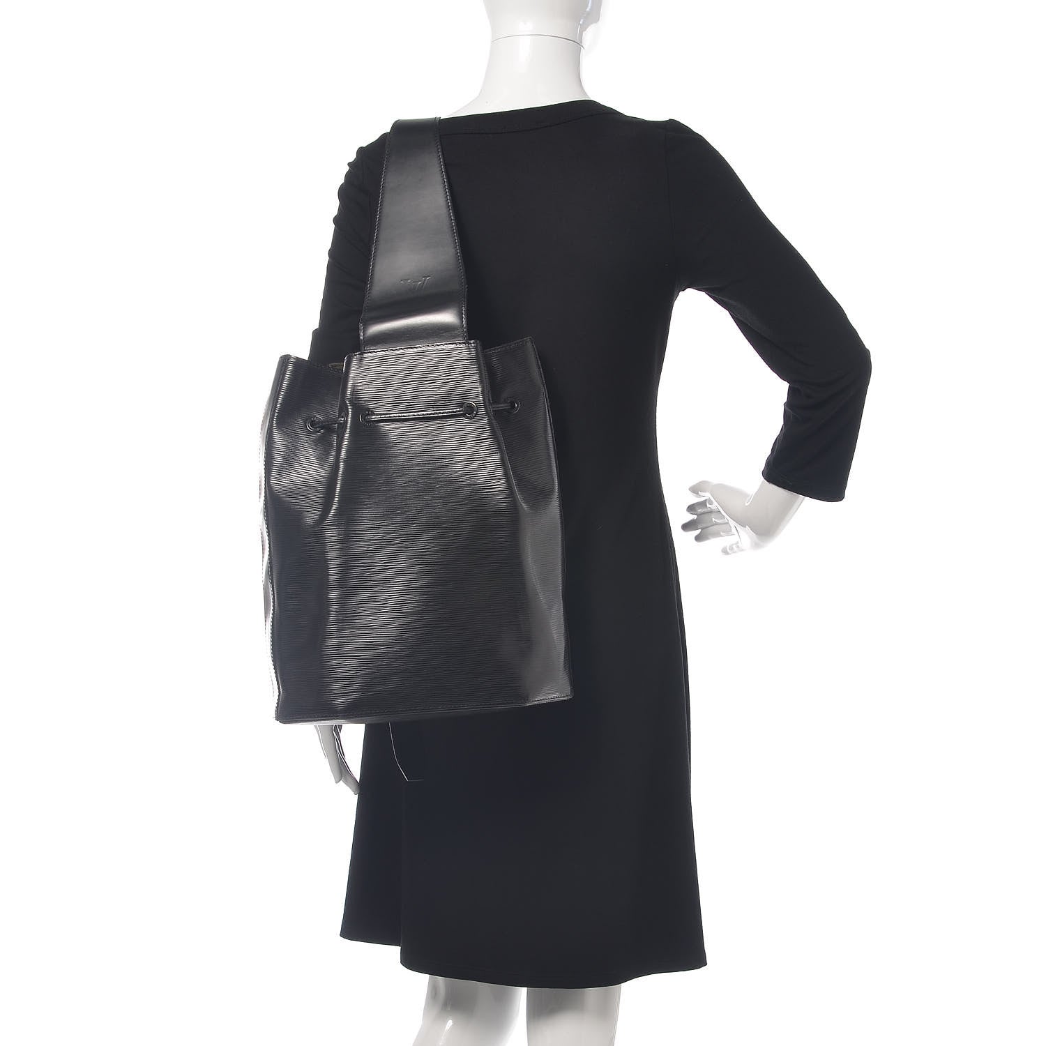 Louis Vuitton Epi Sac a Dos Drawstring Bag Black 2 of 11