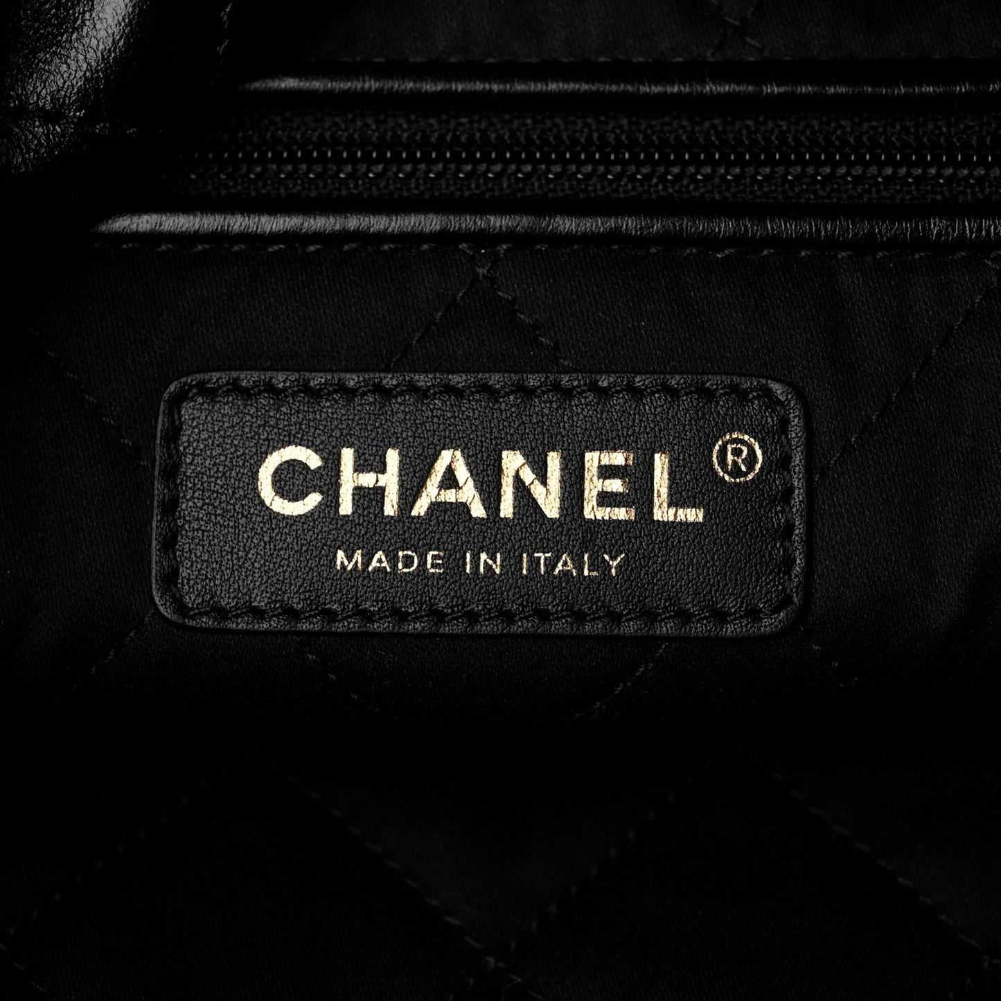 Shiny Calfskin Quilted Small Chanel 22 Black