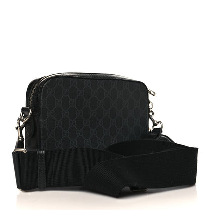 Gucci GG Supreme Monogram Azalea Calfskin Retro Interlocking G Wristlet Shoulder Bag Black 3 of 9