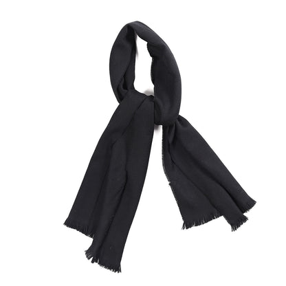 Gucci Wool Monogram Fringe Scarf Black 1 of 5