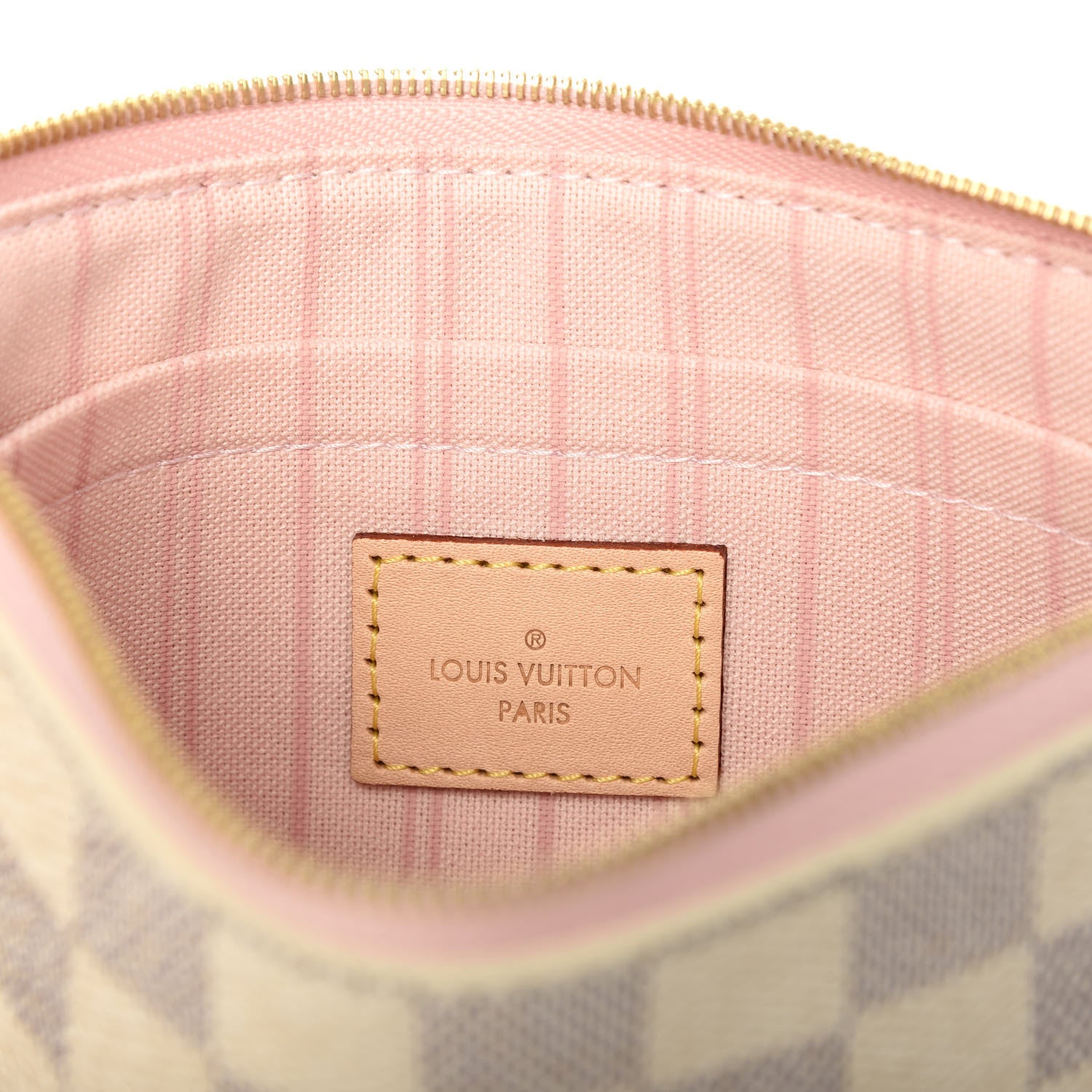 Louis Vuitton Damier Azur Neverfull MM GM Pochette Rose Ballerine 6 of 10