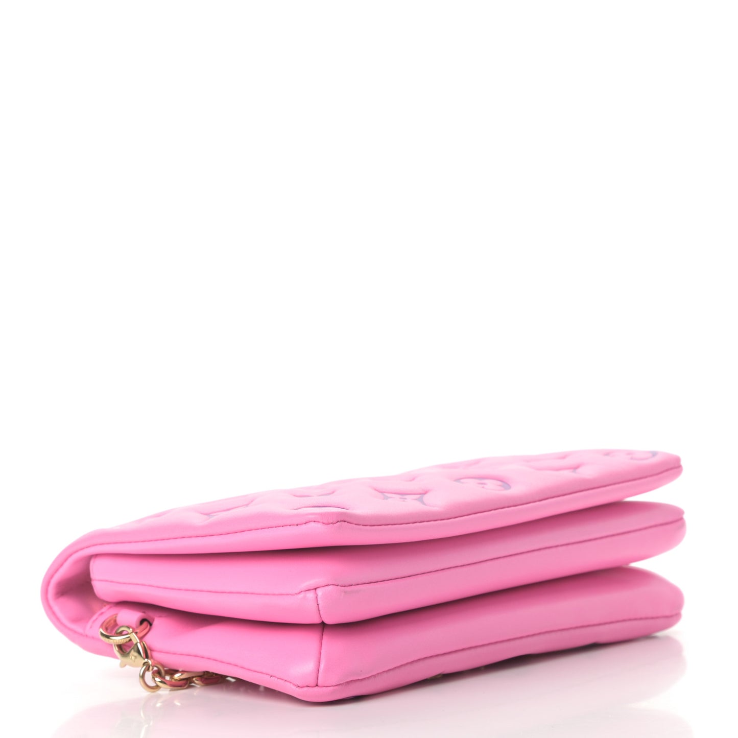 Lambskin Embossed Monogram Vuittamins Pochette Coussin Rose Violet
