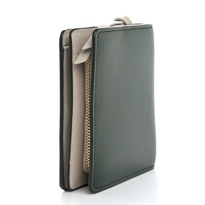 Loewe X SUNA FUJITA Satin Calfskin Panda Compact Zip Wallet Bottle Green 3 of 8