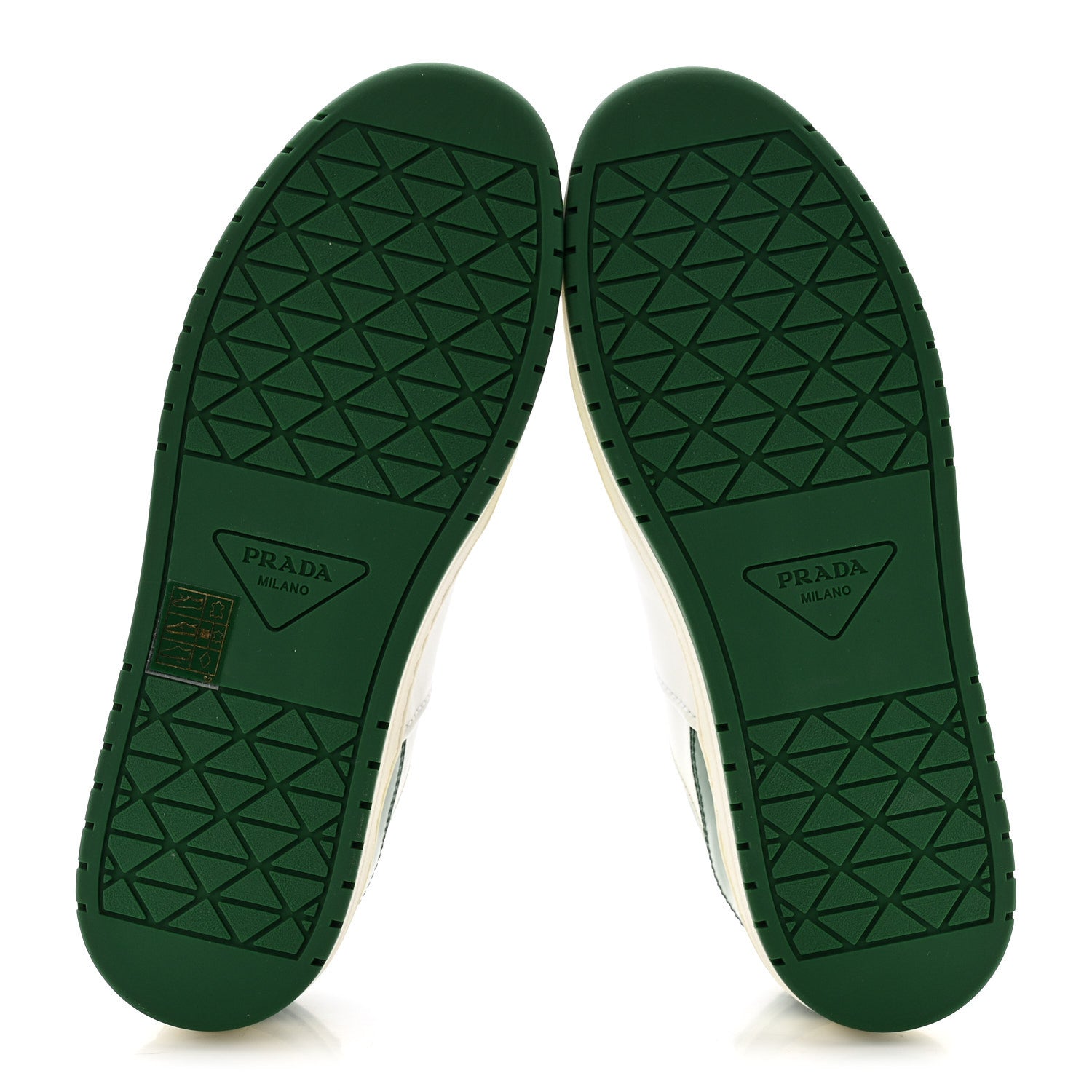 Prada Vitello Sport Spazzolato Rois Triangle Logo Womens Downtown Low Top 30mm Sneakers 38 White Green 6 of 11