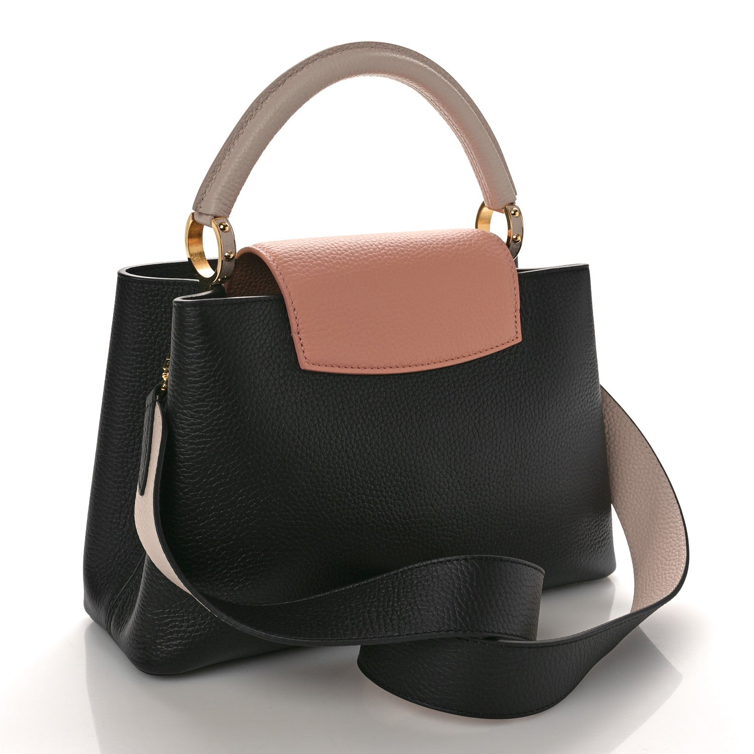 Louis Vuitton Taurillon Capucines MM Black Rose Trianon Pink Coquille Beige 3 of 9