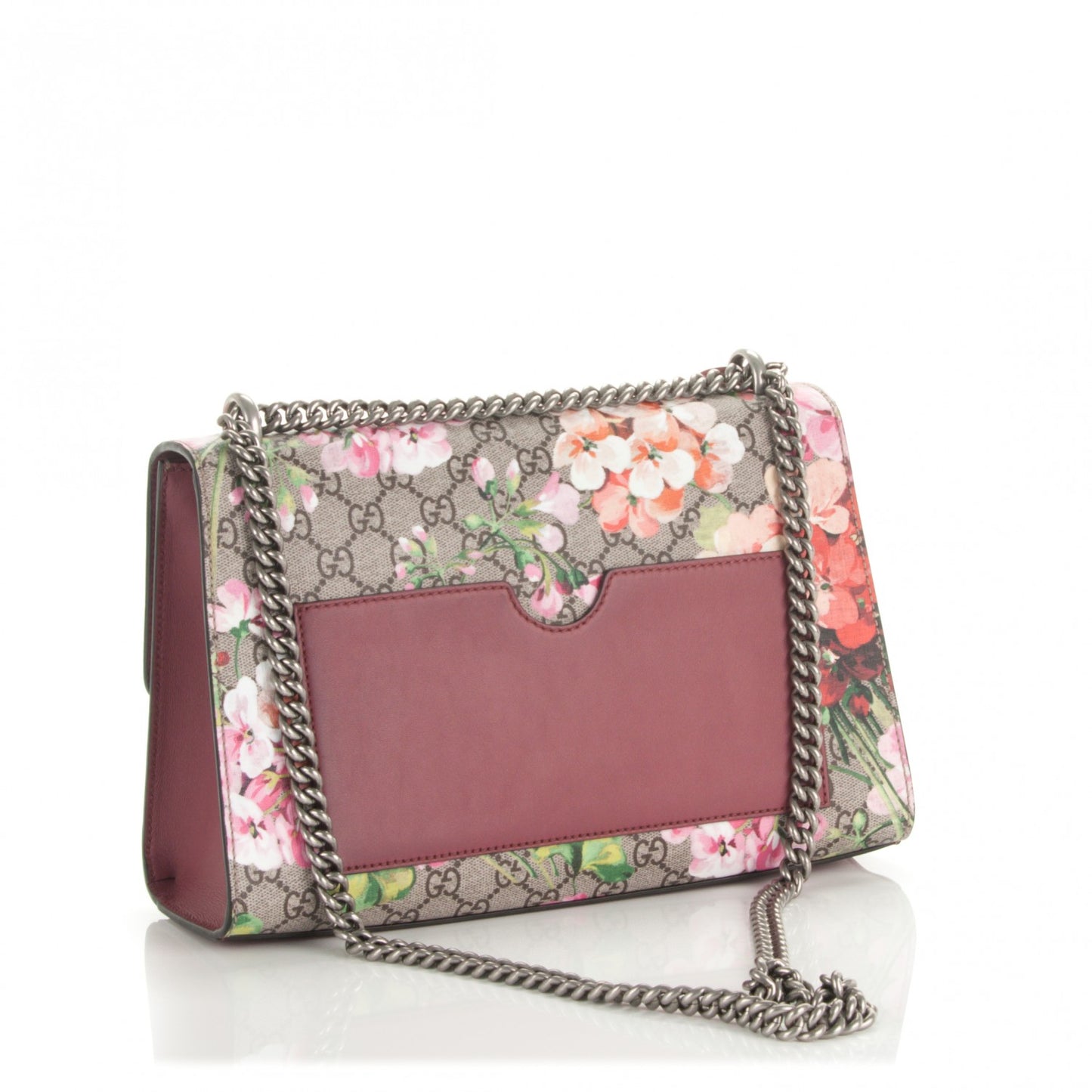 GG Supreme Monogram Blooms Medium Padlock Shoulder Bag Beige Multicolor Dry Rose