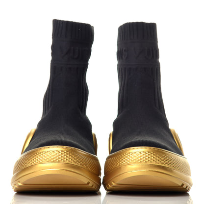 Louis Vuitton Stretch Textile Monogram LV Archlight Sneaker Boots 39 Black Gold 2 of 7