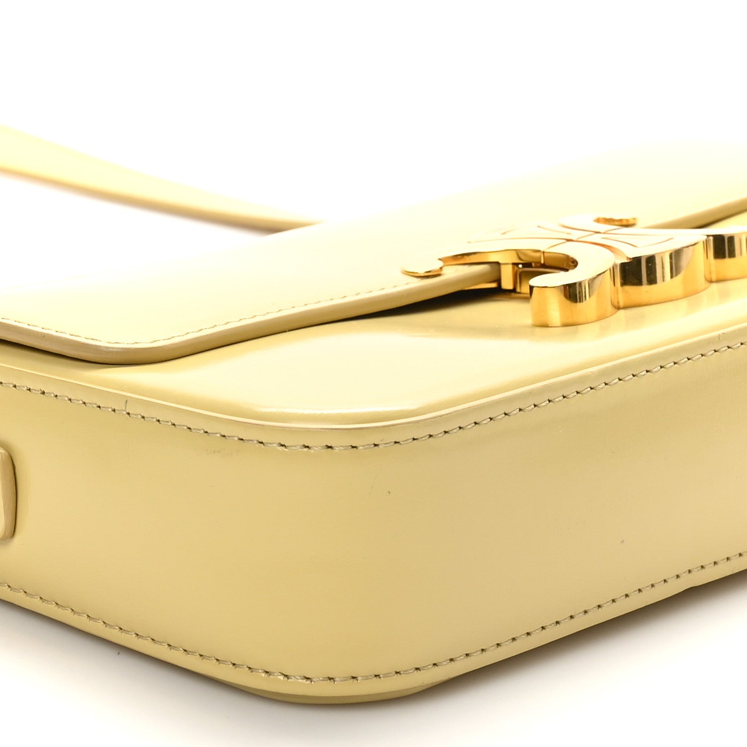 Celine Shiny Calfskin Triomphe Shoulder Bag Papyrus 8 of 9